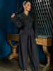 Chic Solid Lapel Coat Long Pant Suit Women Casual Full Sleeve Waist Cinching Blazer Wide-leg Pants Set Lady Daily Street Outfit