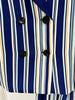 High Street Designer Runway Suit Set Women's Colorful Striped Blazer Jacket Flare Pants Set 2pcs