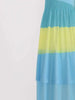 Maxi Pleated Dress For Women Lapel Single Breasted Long Sleeves Color Block Tassel Hem Loose Chic Clothing Autumn 2R5928
