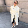 Detachable Triangle Shawl Long Puffer Coat Stand Collar Waist Tie Belt Button Solid Loose Women Coats Winter Commute Outfit