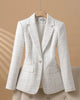 White Checkered Suit Jacket For Women Spring Autumn Small Fragrant Elegant Suit Coat Female Blazer