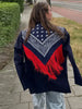 Women's Oversized Blazers Back Bandana Paisley Patchwork Tassels Suit Jacket Autumn Office Lady Lapel Long Sleeve Loose Coat