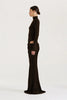 Autumn Long Sleeve Sexy Maxi Dress Women Hollow Out Turtleneck Ruched Bodycon Club Party Long Dresses Female