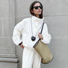 Street Chic Red Turtleneck Zipper Jackets Autumn Casual Long Sleeve Outerwear Coats For Woman Tops Female