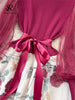 Senior Knitted Patchwork Dress Long Lantern Sleeves Bow Mesh Embroidery Floral Women Autumn France Elegant Party Dress