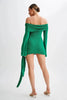 Off Shoulder Knit Sweater Dress Women Irregular Lace Up Slim Patchwork Twist Short Dresses Party Evening Elegant Dress