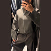 Casual Women's Knit Contrast Fleece Coats Stand Collar Zipper Pockets Full Sleeve Jackets Spring Lady Warm Outwear