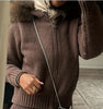 Coat Women Cardigan Natural Fox Fur Coat Women Real Mongolian Fur Knitwear Female Spring Autumn Hooded Knitted Fur Jacket
