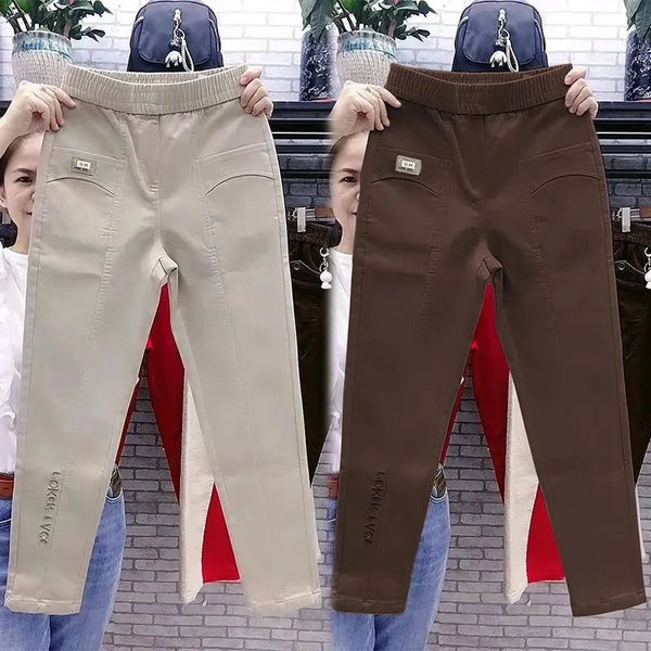 Loose 5XL Embroidered letter Women Pants Spring Autumn Casual Pants Women's Versatile Straight Harun Pants