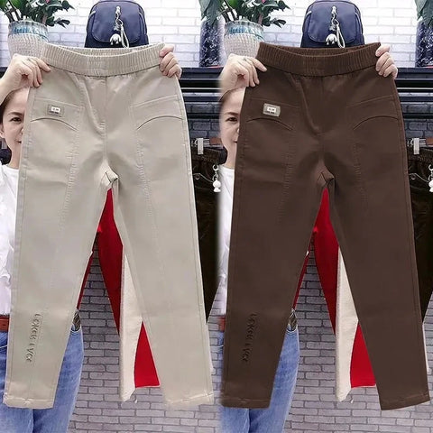 Loose 5XL Embroidered letter Women Pants Spring Autumn Casual Pants Women's Versatile Straight Harun Pants