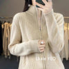 Knitted Cardigan Jacket Women Spring Autumn Flip Collar Female Appear Thin Long Sleeve Slim Ladies Sweater Coat