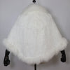 Women 100% Real Rabbit Fur Shawl Scarf With Fox Fur Collar Winter Warm Knitted Rabbit Fur Poncho Girls Party Accessories