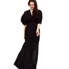 Solid Long Dress Women Flare Sleeve A Line Dresses Casual Ruffles Midi Waist Vestidos V Neck Office Lady Slight Strech