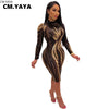 Women Fall Winter Long Sleeve O Neck Bodycon Sequined Sexy Night Club Party Bandage Midi Dresses Vestidos CY8201