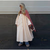 Women's Plaid Scarf Long Trench Coat Loose Stand Collar Full Sleeve Single Breasted Split Coats Autumn Lady Jacket