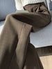 Brown Woolen Suit Pants for Women in Autumn and Winter Narrow Version Straight Wide-leg Pants with Drape