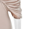 Women Off-shoulder Ruched Sexy Maxi Dress Elegant Deep V Neck Draped Sleeve Bodycon Club Party Long Dresses Female