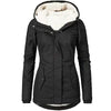 Women Hooded Zipper Coats Winter Warm Thick Fleece Jackets Solid Casual Fit Pockets Parkas Ladies Hooded Hooded Outwear