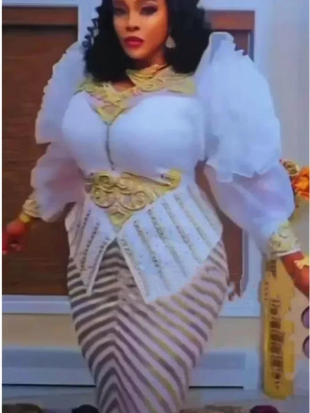 African Dresses for Women Plus Size Sequin Evening Party Long Dress Dashiki Ankara Outfits Robe African Clothes