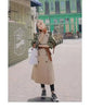 Trench Coat Women's Chic Splicing Color Block Lapel Double Breasted Long Windbreaker Belt Coat Spring 2DA1718