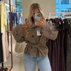 Plaid Scarf Two-sided Jacket Vintage Lapel Double Row Buckle With Pockets Loose Casual Women's Outwear Chic Street Daily Outfit