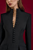Long Sleeve Single-breasted Sexy Mini Blazer Dress Women Turtleneck Two Pocket Club Party Blazers Dress Office Lady