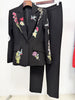High Street Stylish Designer Suit Set Women's Nail Bead Embroidered Blazer Pants Set 2pcs