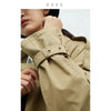 Classic Khaki Color Padded Thickened Trench Coat, Mid-Length British Style Jacket for Women, Fall/Winter
