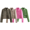 Jackets For Womens Autumn Solid Front Pockets Button Long Sleeve Jacket Elegant Woman Casual Outerwear Coat