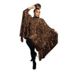 Women Leopard Batwing Long Sleeve Button Front Stand Collar Dress Vintage Streetwear Loose Vestidos Dresses