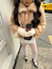 Brown Deer Print Faux Fur Coat Women Y2k Zip‑up Full Sleeves Warm Fluffy Short Jacket Winter Street Party Casual Coats