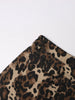 Leopard Ripped Wide Leg Jeans For Women High Waist Patchwork Button Loose Denim Pant Female Clothing