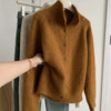 Autumn Winter Women Korean Vintage Cardigan Knitted Sweater Coat Turtleneck Long Sleeve Knitwear Female Clothes Sweater Jacket