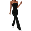 Women's Corseted Jumpsuit Simple solid colour Slim models Hip lifting design Single Piece Flared Pants