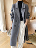 Notch Lapel Wool Coat Drop-Shoulder Women 100% Wool Loose Overcoat Double-Layers Autumn Winter Long Jacket Thick Trench Coat #24