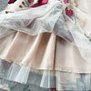 Senior Knitted Patchwork Dress Long Lantern Sleeves Bow Mesh Embroidery Floral Women Autumn France Elegant Party Dress