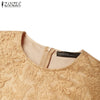 Elegant Women Dresses Lace Patchwork Satin Knee-Length Robes Femme O-Neck Half Sleeve Fitted Waist Vestidos