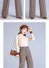 Thickened Woolen Wide-leg Autumn Winter Herringbone Makes It Look Slim Straight-leg Casual Pants Women