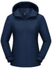 Womens Fleece Lined Softshell Jacket Waterproof Hiking Coat with Hood Thumbholes Lightweight Windproof Full Zip Jacket