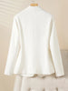 Light Job Style Draped Small Suit Women's Jacket One Button Long Sleeve Non-Slit Suit Top Spring & Fall Style
