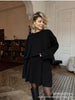 Autumn Solid Color O-neck Sweater Dress Sets Women's Clothing Long Sleeves Fishion Style Loose Knitted Short Skirt Set