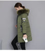 Parkas Women Winter Jacket Coat Hooded Fur Collar Outwear Female Parka Thick Cotton Padded Female Overcoat