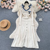 Autumn Winter Wear Dress Women Polo Single Breasted Pocket Design Bodycon Knitting Temperament Sweater Long Dresses