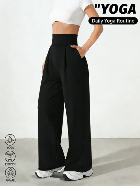 High Waist Yoga Pants for Women Tummy Control Leggings Stretchy Soft Workout Wide Leg Pants Comfortable Casual Pants