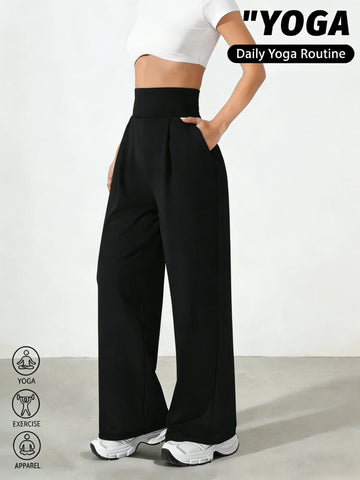 High Waist Yoga Pants for Women Tummy Control Leggings Stretchy Soft Workout Wide Leg Pants Comfortable Casual Pants