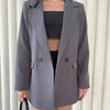 Women's Blazer Spring Office Wear Woman Outerwears Black Green Gray Blazer Long Sleeve Coats Blazers Fitted Suit Jacket 066