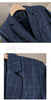 Khaki Blue Plaid Suits Women Spring Prfessional High End Casual Blazer And Pants Sets Office Lady Work Wear