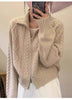 100%cashmere cardigan for women high neck loose and soft sweater for autumn and winter wool knitted sweater thickened coat