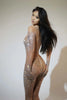 Sparkly Rhinestones Sexy Mesh See Through Bodycon Jumpsuit Women Birthday Gown Women Bar Nightclub Dancer Stage Outfit