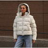 Two Wear Women's Winter Jacket Detachable Sleeve Padded Coat Stand Collar Hooded Puffer Coat Short Padded Coat Padded Vest